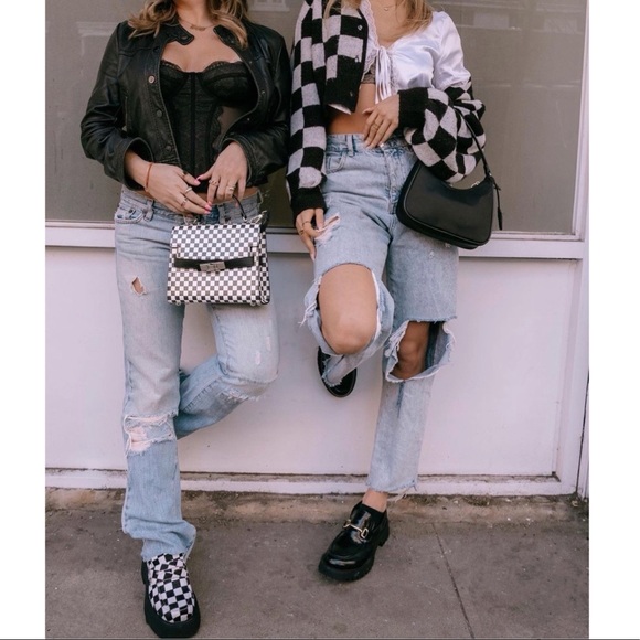 Black Patent Gold Chain Platform Penny Loafers - Picture 7 of 11